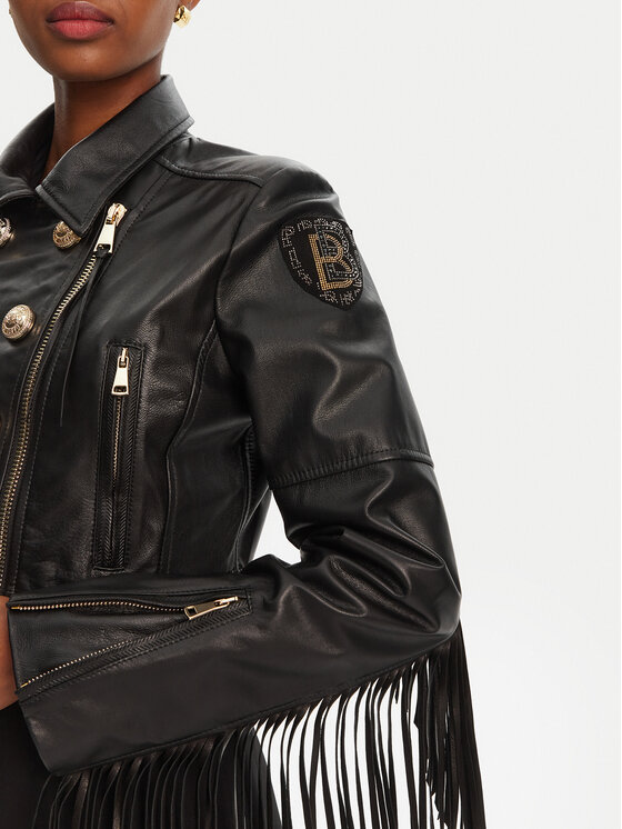 Babylon Babylon Bőrkabát DSG526 Fekete Regular Fit