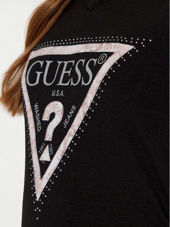 Guess Guess T-Shirt W5RI21 J1314 Czarny Regular Fit