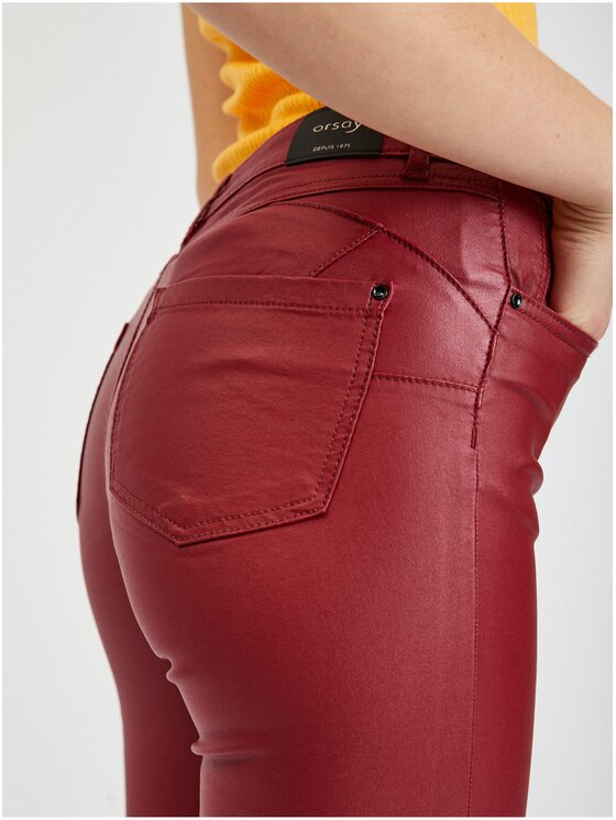 Orsay Orsay Spodnie damskie 319259395000__34 Bordowy Skinny Fit