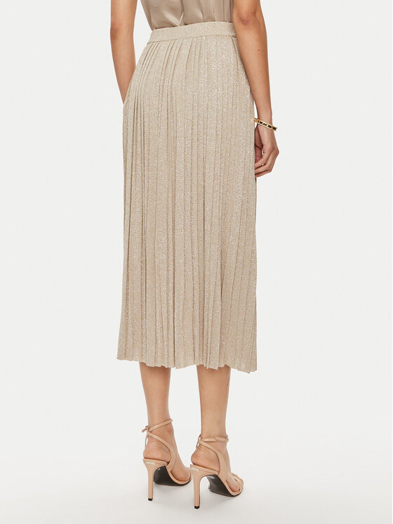 Marella Marella Плисирана пола Beta2 2423306021 Бежов Regular Fit