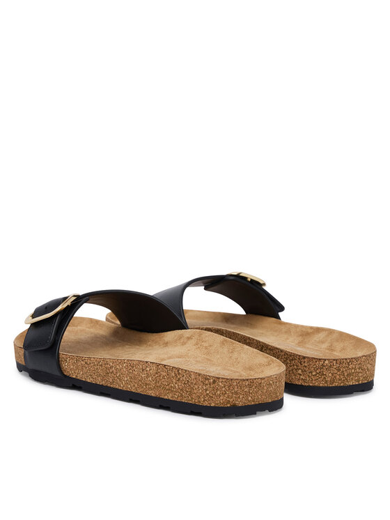 Tommy Hilfiger Tommy Hilfiger Iešļūcenes Cork Footbed Slip-On Sandals FW0FW09344 Melns