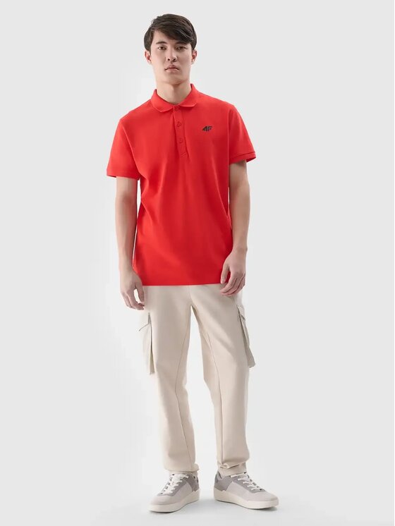 4F 4F Polo 4FWSS25TPTSM407-62S Rosso Regular Fit