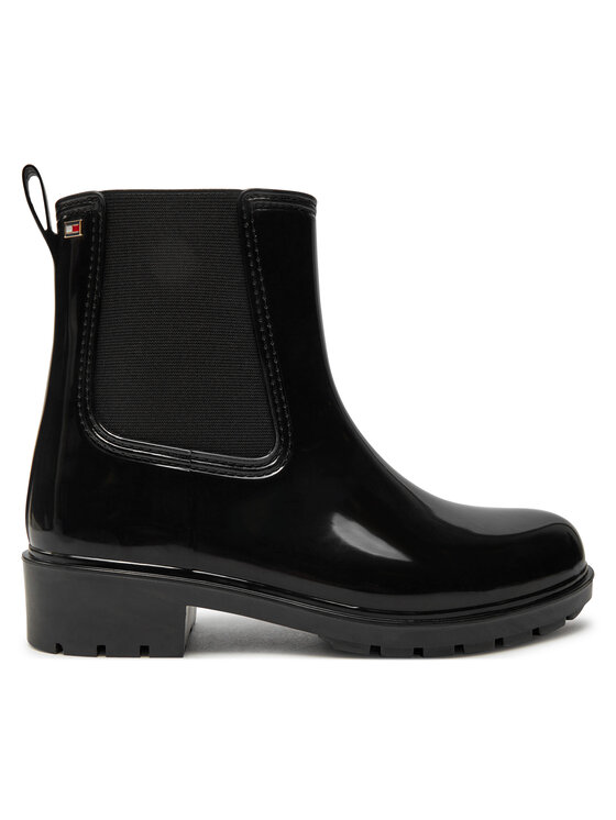 Tommy Hilfiger Gumijas zābaki Flag Rainboot FW0FW08213 Melns