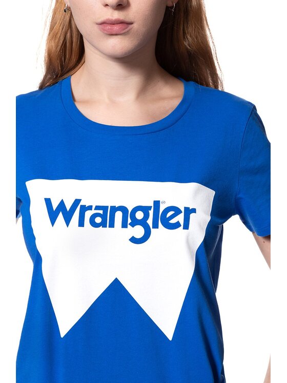Wrangler Wrangler T-Shirt FESTIVAL TEE Niebieski Regular Fit