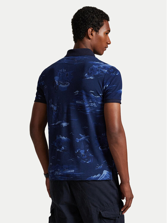 Polo Ralph Lauren Polo Ralph Lauren Polokošeľa 710P04012001 Tmavomodrá Custom Slim Fit