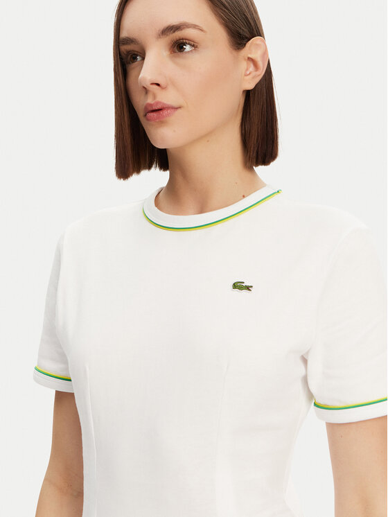 Lacoste Lacoste Vsakodnevna obleka EF9988 Bela Slim Fit