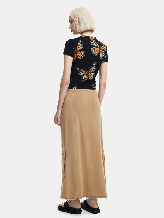 Desigual Desigual Тишърт Croise 24WWTK55 Черен Slim Fit