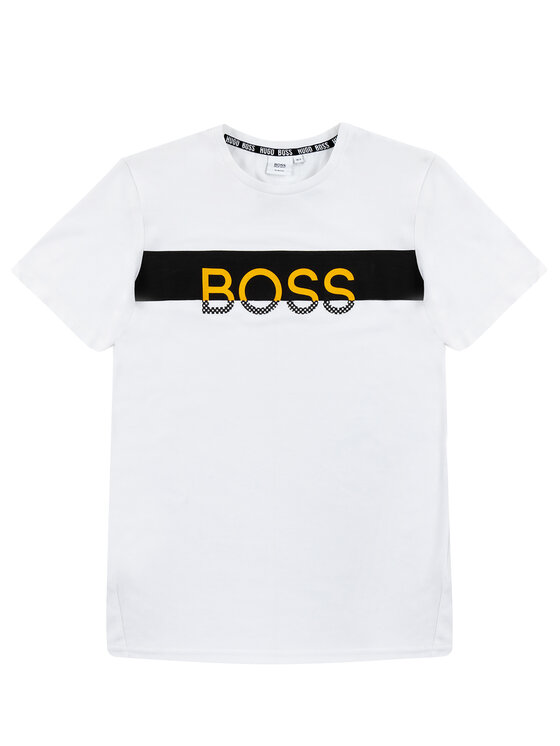 Boss Boss T-Shirt J25E39 D Biały Slim Fit