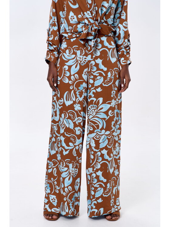 blue shadow blue shadow Spodnie damskie Safira Brązowy Regular Fit