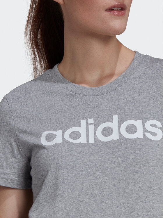 adidas adidas Tričko Essentials Logo HL2053 Sivá Slim Fit