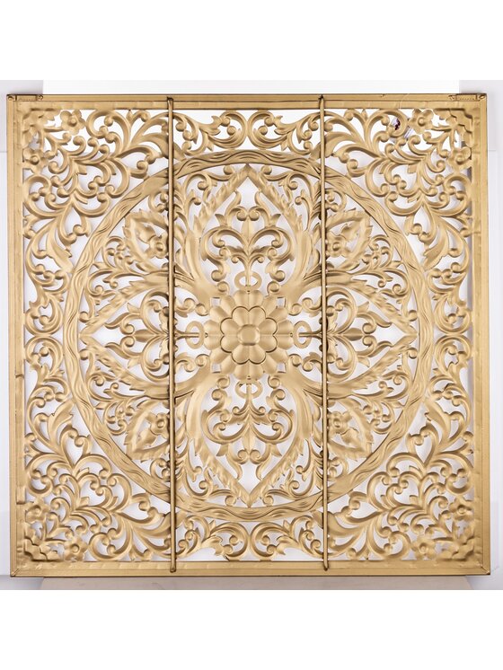 MIAhome MIAhome Dekoracja ścienna metalowa 80x80x2 cm ROZETA Złoty