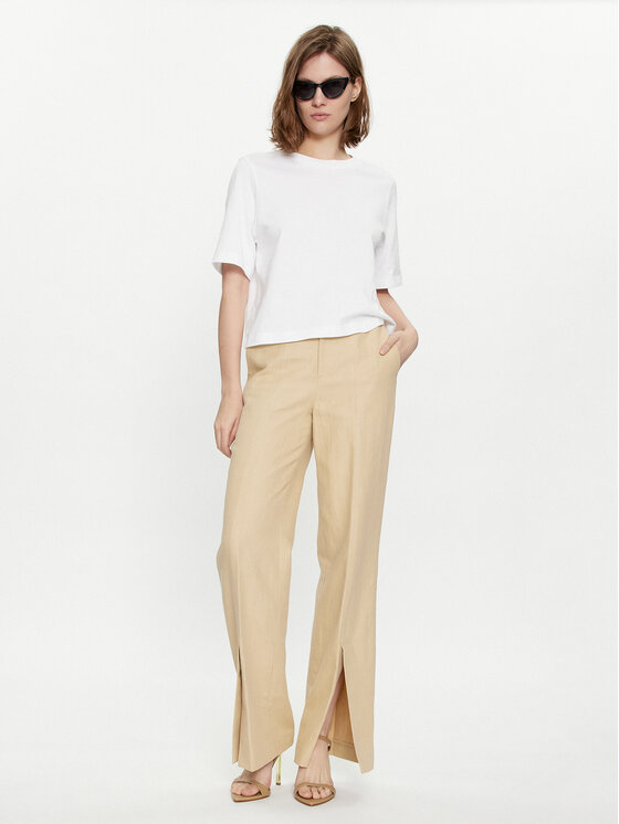 TWINSET TWINSET Spodnie materiałowe 241TP2562 Beżowy Regular Fit
