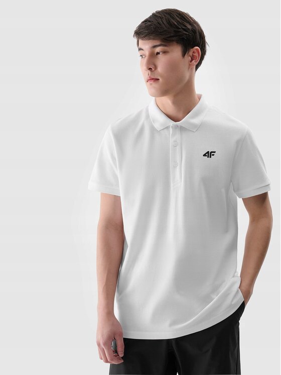 4F 4F Polo majica 4FWMM00TPTSM366 Bela Regular Fit