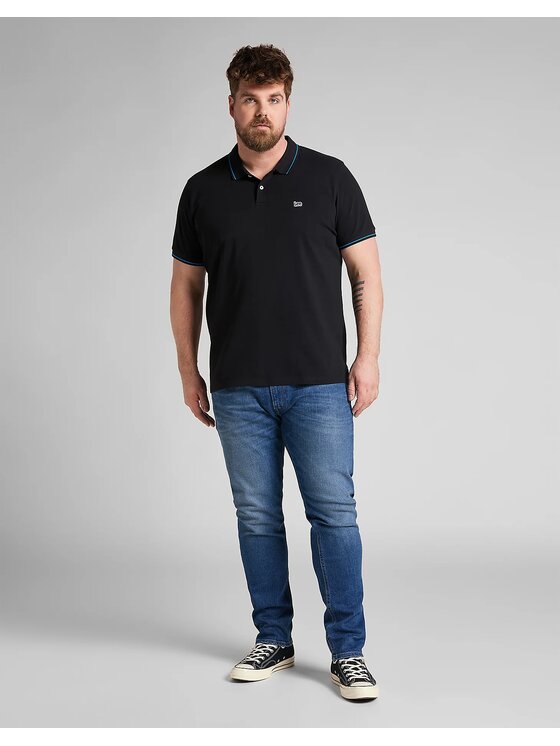 Lee Lee T-Shirt PIQUE POLO Czarny Regular Fit