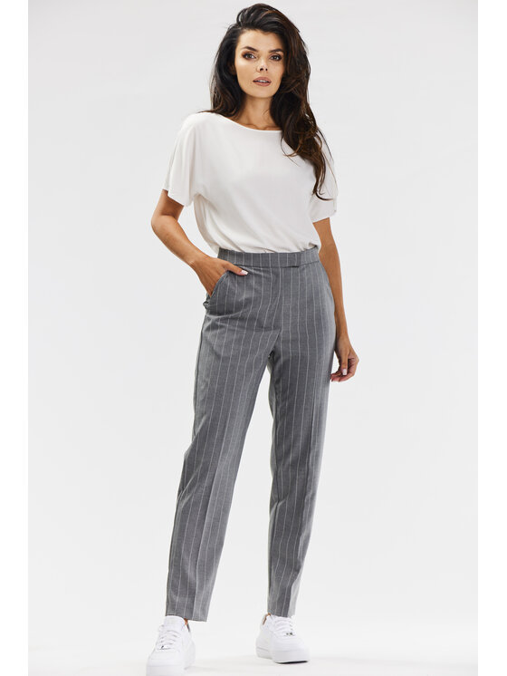 Awama Awama Spodnie damskie A678 Szary Basic Fit