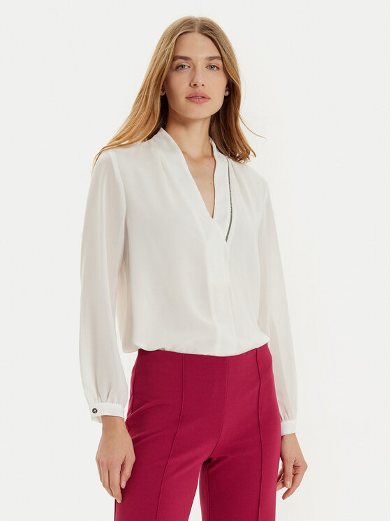 Rinascimento Blúzka CFC0121170003 Biela Regular Fit