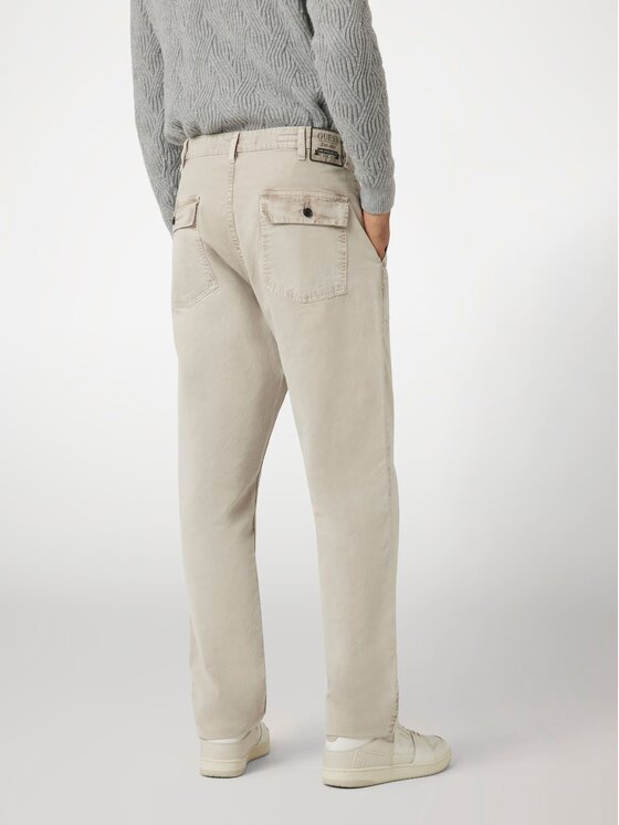 Guess Guess Spodnie materiałowe 168847 Beżowy Regular Fit