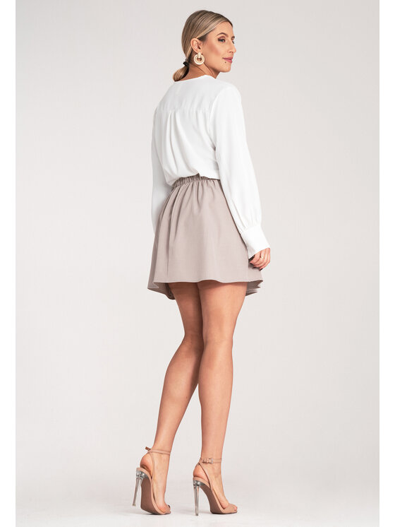 FIGL FIGL Mini sukňa M1157 Béžová A-Line Fit