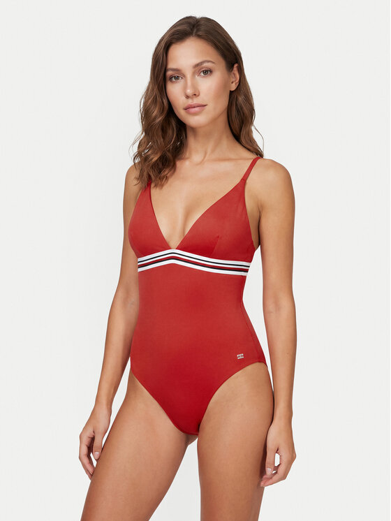 Tommy Hilfiger Tommy Hilfiger Jednodílné plavky UW0UW06357 Červená