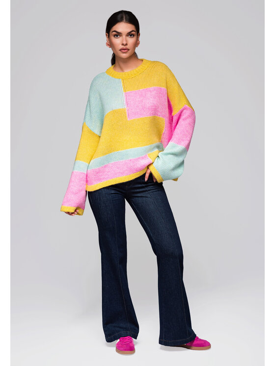 Ombre Ombre Sweter LW-SWSW-0108 Kolorowy Oversize