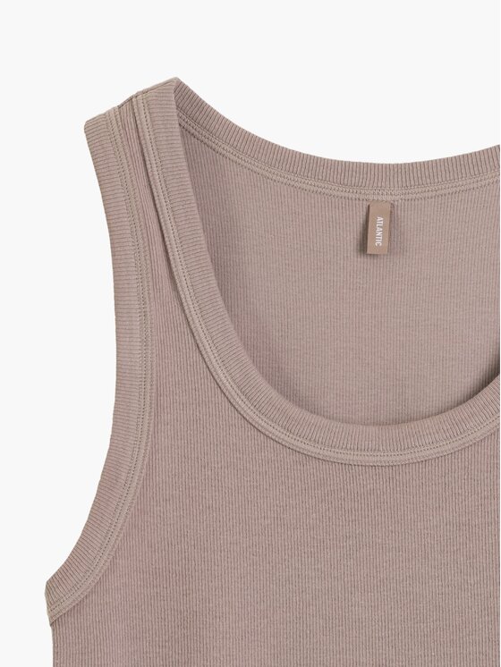 Atlantic Atlantic Top Ribbed Beżowy Regular Fit
