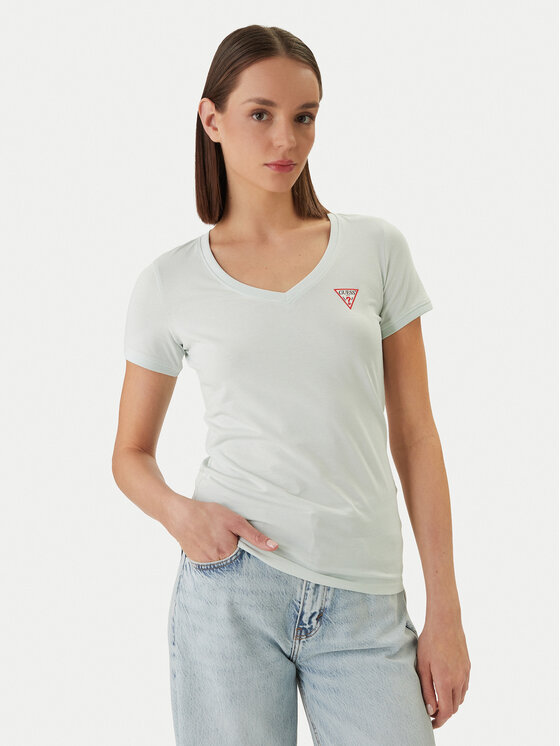 Guess Tricou W2YI45 J1314 Verde Slim Fit