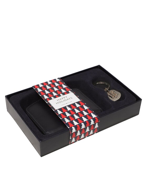 Tommy Hilfiger Tommy Hilfiger Zestaw portfel i brelok Th Chic Med Wallet And Charm Gp AW0AW14008 Granatowy