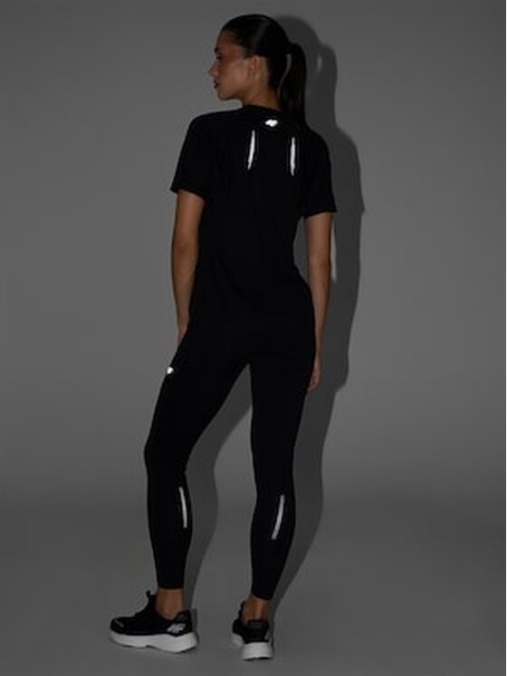 4F 4F Legginsy INBETWEEN TRAIL Czarny Slim Fit