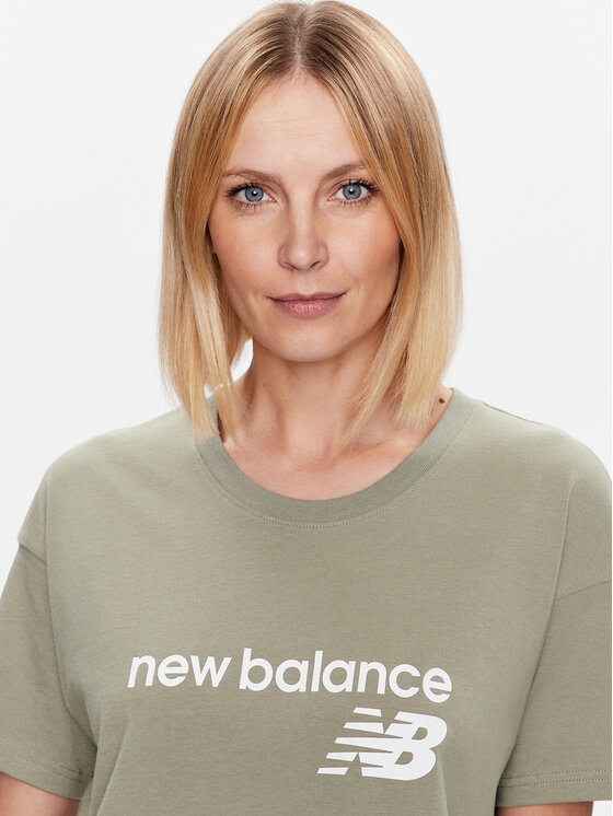 New Balance New Balance T-Shirt Stacked WT03805 Zielony Relaxed Fit