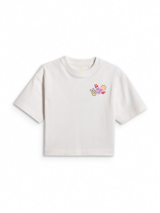4F 4F T-Shirt MOVE OUTSIDE Biały Loose Fit