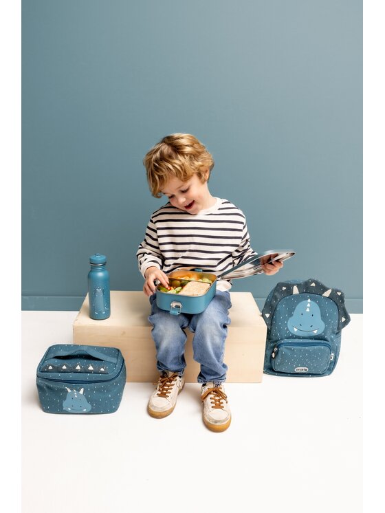 Trixie Baby Trixie Baby Lunchbox Duży stalowy lunch box - Triceratops Niebieski