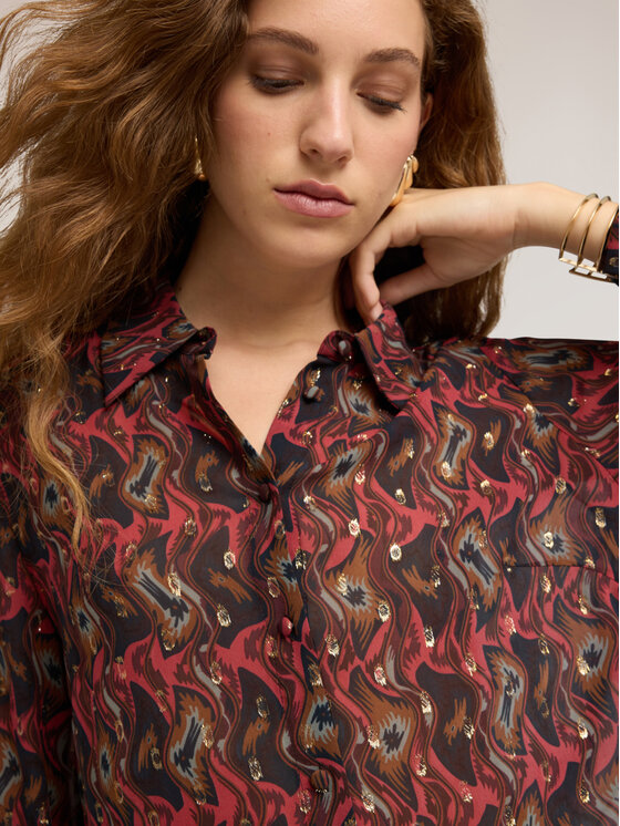 Motivi Motivi Camicia 5071Q000990N0V2 Rosso Regular Fit