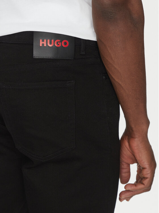 HUGO HUGO Szorty jeansowe 50537718 Czarny Regular Fit