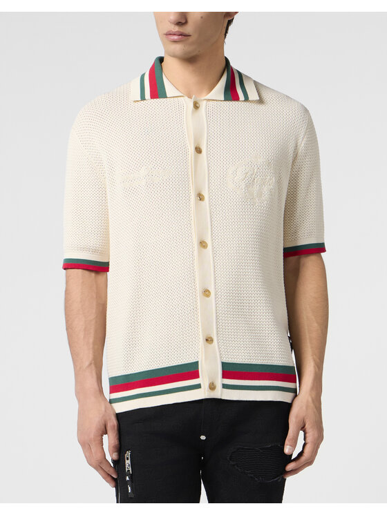 PHILIPP PLEIN PHILIPP PLEIN Polo 30482 Biały Regular Fit