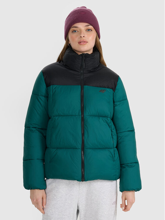 4F 4F Kurtka puchowa MULTI ACTIVE Zielony Regular Fit