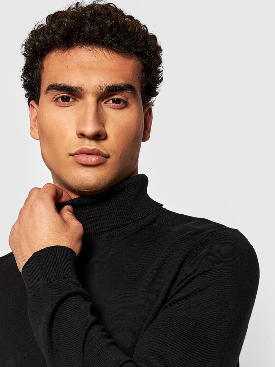 Selected Homme Selected Homme Rollkragenpullover Berg 16074684 Schwarz Regular Fit