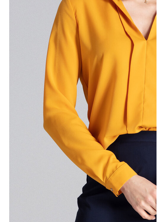 FIGL FIGL Koszula M621 Żółty Loose Fit