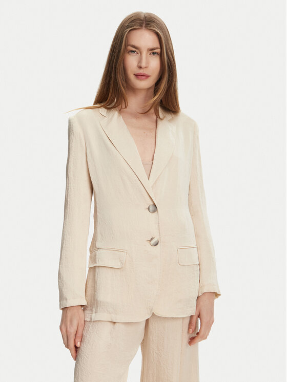 Marella Marella Sakoi Selz 2513041085 Écru Regular Fit