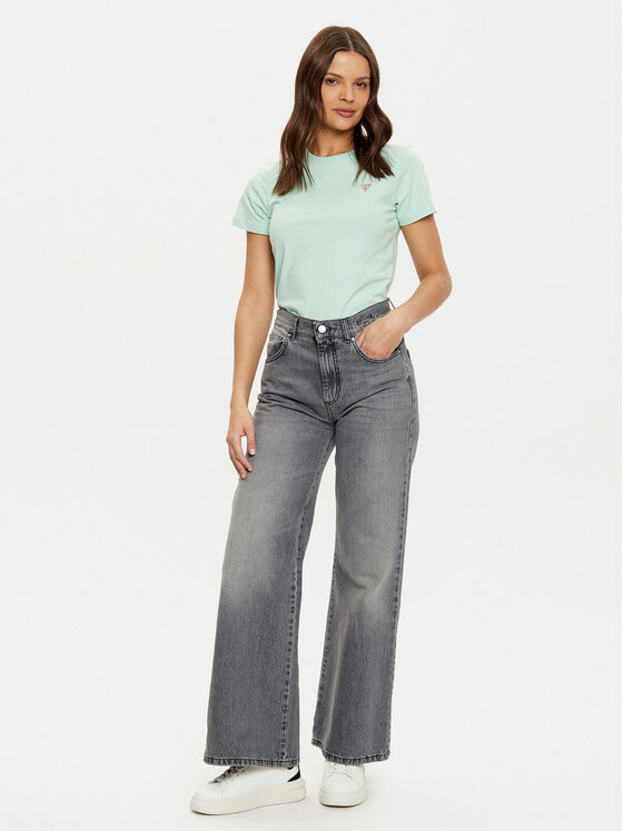 Guess Jeans Guess Jeans Marškinėliai W4YI10 J1314 Žalia Regular Fit