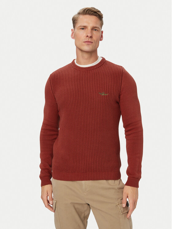 Aeronautica Militare Пуловер 262MA1571UL00409 Червен Regular Fit