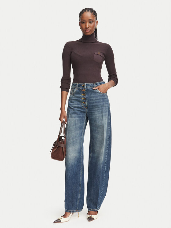 Elisabetta Franchi Elisabetta Franchi Džínsy PJ-10D-66E2-V420 Tmavomodrá Balloon Fit