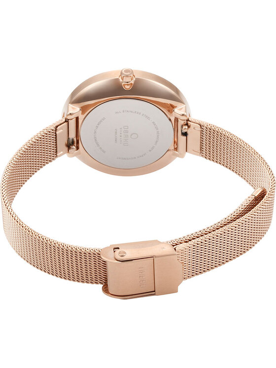 Obaku Obaku Zegarek V195LXVIMV Różowe złoto