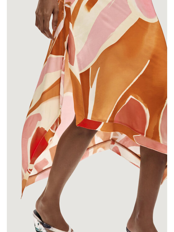 Desigual Desigual Midi svārki 26SWFW13 Oranžs Regular Fit