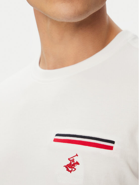 Beverly Hills Polo Club Beverly Hills Polo Club Tričko P-SS26M-TS0112 Biela Regular Fit