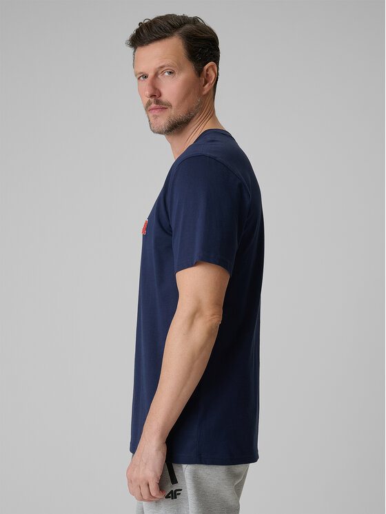 4F 4F T-Shirt SPORTS CLUB Granatowy Regular Fit