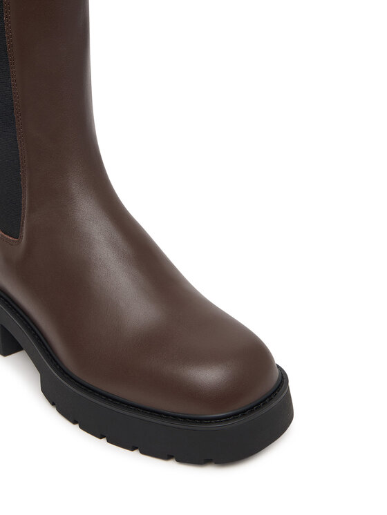 Calvin Klein Calvin Klein Klassische Stiefeletten Chunky Mid Chelsea Boot Lth YW0YW01909 Dunkelbraun