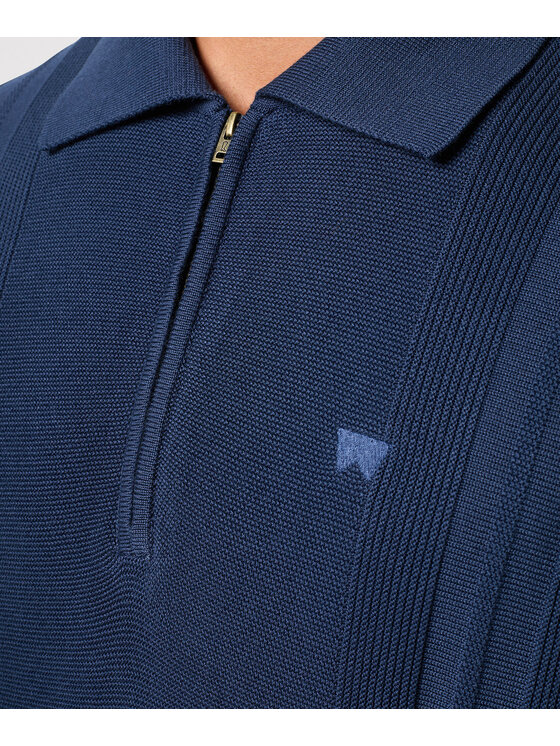 Wrangler Wrangler Maglione LS POLO SWEATER Blu scuro Regular Fit