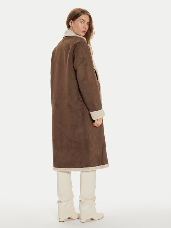 Noisy May Noisy May Cappotto in shearling Dila 27031455 Marrone Regular Fit