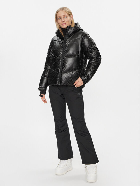 4F 4F Žieminė striukė 4FAW23TDJAF277 Juoda Regular Fit