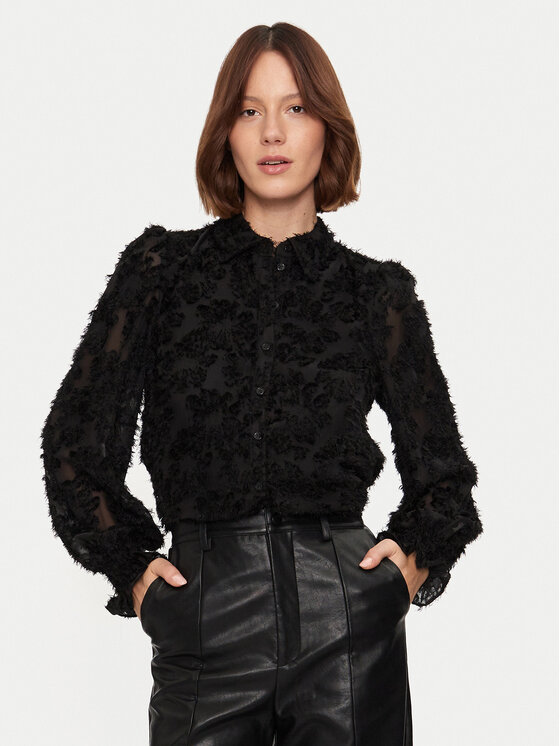 Pieces Košeľa Pina 17154276 Čierna Regular Fit
